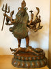 Large Brass Kali standing on Shiva Statue