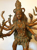 Large Brass Kali standing on Shiva Statue