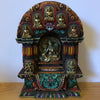 Painted Wooden Enclave with 5 Buddhas and Tara Statue